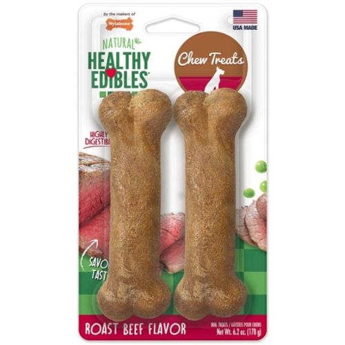 Nylabone Healthy Edibles Wholesome Dog Chews Roast Beef Flavor Nylabone Healthy Edibles Wholesome Dog Chews Roast Beef Flavor